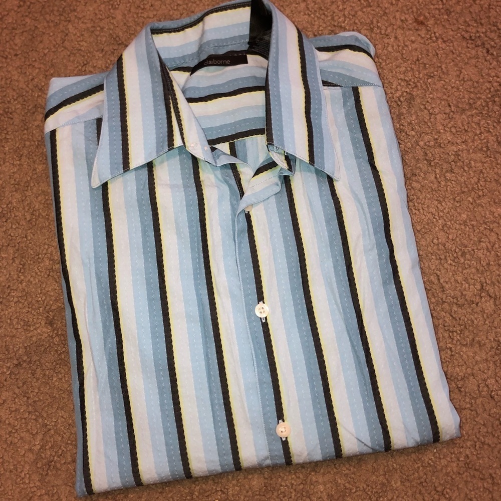 Claiborne blue striped shirt, Modern Fit, Large